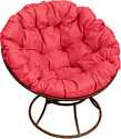Кресло M-Group Папасан 12010206 (коричневый/красная подушка)