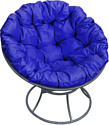 Кресло M-Group Папасан 12010310 (серый/синяя подушка)