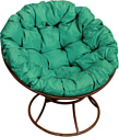 Кресло M-Group Папасан 12010204 (коричневый/зеленая подушка)