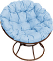 Кресло M-Group Папасан 12010203 (коричневый/голубая подушка)