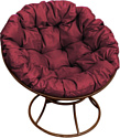 Кресло M-Group Папасан 12010202 (коричневый/бордовая подушка)