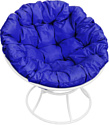 Кресло M-Group Папасан 12010110 (белый/синяя подушка)