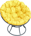 Кресло M-Group Папасан 12010311 (серый/желтая подушка)