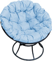 Кресло M-Group Папасан 12010403 (черный/голубая подушка)