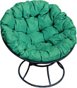 Кресло M-Group Папасан 12010404 (черный/зеленая подушка)