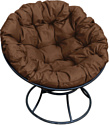 Кресло M-Group Папасан 12010405 (черный/коричневая подушка)