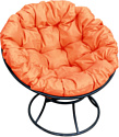 Кресло M-Group Папасан 12010407 (черный/оранжевая подушка)