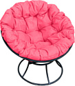 Кресло M-Group Папасан 12010408 (черный/розовая подушка)