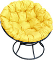 Кресло M-Group Папасан 12010411 (черный/желтая подушка)