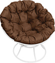 Кресло M-Group Папасан 12010105 (белый/коричневая подушка)