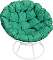Кресло M-Group Папасан 12010104 (белый/зеленая подушка)