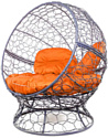 Кресло M-Group Апельсин 11520307 (серый ротанг/оранжевая подушка)