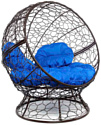 Кресло M-Group Апельсин 11520210 (коричневый ротанг/синяя подушка)