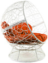 Кресло M-Group Апельсин 11520107 (белый ротанг/оранжевая подушка)