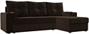 Угловой диван Mio Tesoro Верона лайт правый (микровельвет, коричневый)