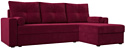 Угловой диван Mio Tesoro Верона лайт правый (микровельвет, бордовый)