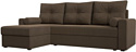 Угловой диван Mio Tesoro Верона лайт левый (рогожка, коричневый)