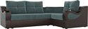 Угловой диван Mebelico Митчелл 107543 (левый, бирюзовый/коричневый)