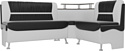 Угловой диван Mebelico Сидней 107391 (левый, черный/белый)