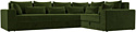 Угловой диван Лига диванов Майами Long 92 правый (микровельвет зеленый)