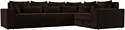 Угловой диван Лига диванов Майами Long 92 правый (микровельвет коричневый)