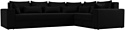 Угловой диван Лига диванов Майами Long 92 правый (микровельвет черный)