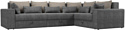 Угловой диван Лига диванов Майами Long 92 правый (рогожка серый/подушки бежевые/серые)