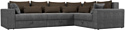 Угловой диван Лига диванов Майами Long 92 правый (рогожка серый/подушки коричневые)