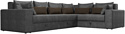 Угловой диван Лига диванов Майами Long 92 правый (рогожка серый/подушки серые/коричневые)