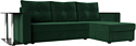 Угловой диван Лига диванов Атланта Лайт правый 112495 (велюр зеленый)