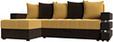 Угловой диван Лига диванов Венеция левый 108441L (микровельвет желтый/коричневый)