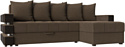 Угловой диван Лига диванов Венеция правый 108428 (рогожка коричневый)