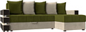 Угловой диван Лига диванов Венеция правый 108431 (микровельвет зеленый/бежевый)