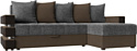 Угловой диван Лига диванов Венеция правый 108436 (рогожка серый/коричневый)