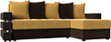 Угловой диван Лига диванов Венеция правый 108441 (микровельвет желтый/коричневый)
