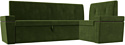 Угловой диван Лига диванов Деметра правый 114310 (микровельвет зеленый)