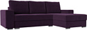 Угловой диван Лига диванов Дрезден правый (велюр фиолетовый)