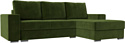 Угловой диван Лига диванов Дрезден правый (микровельвет зеленый)