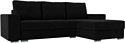 Угловой диван Лига диванов Дрезден правый (микровельвет черный)