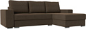 Угловой диван Лига диванов Дрезден правый (рогожка коричневый)
