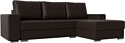 Угловой диван Лига диванов Дрезден правый (экокожа коричневый)