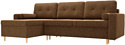 Угловой диван Лига диванов Белфаст 28732 (левый, микровельвет, коричневый)