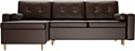 Угловой диван Лига диванов Белфаст 28724 (левый, экокожа, коричневый)