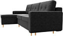Угловой диван Лига диванов Белфаст 28730 (левый, микровельвет, черный)