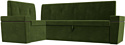Угловой диван Лига диванов Деметра левый 114310L (микровельвет зеленый)