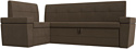 Угловой диван Лига диванов Деметра левый 114325L (рогожка коричневый)