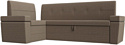 Угловой диван Лига диванов Деметра левый 114323L (корфу 03 коричневый)