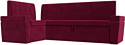 Угловой диван Лига диванов Деметра левый 114308L (микровельвет бордовый)