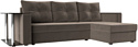 Угловой диван Лига диванов Атланта Лайт 256 правый (велюр коричневый)