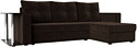 Угловой диван Лига диванов Атланта Лайт 256 правый (микровельвет коричневый)